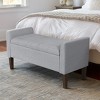 TiramisuBest Vintage Semi-Circle End of Bed Bench, Upholstered Bedroom Entryway Bench with Tufted Velvet-Touch Fabric & Rubberwood Legs, Gray - 2 of 4
