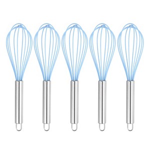 Unique Bargains Silicone Stainless Steel Non-Stick Coated Heat-Resistant Whisk 5 Pcs - 1 of 4
