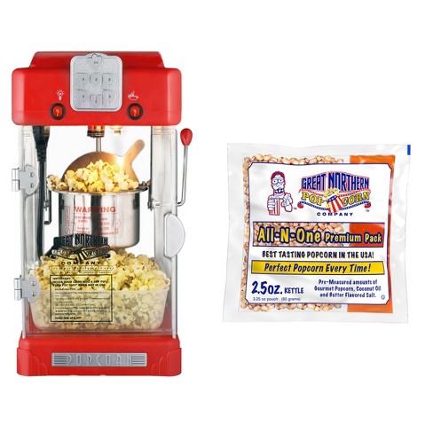 Great Northern Popcorn 2.5 Oz. Pop Pup Popcorn Machine – With 12 Packs Of  Pre-measured Popcorn Kernel Packets, Scoop And Serving Cups - Red : Target