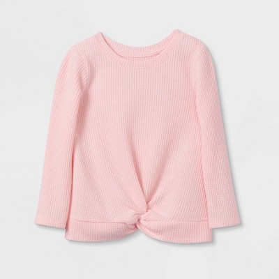 Toddler Girls' Solid Cozy Waffle Long Sleeve Top - Cat & Jack™