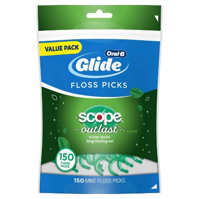 Oral-B Glide Complete with Scope Outlast Dental Floss Picks Mint - 150ct