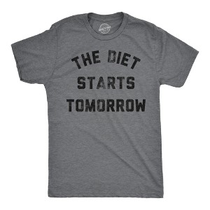 Mens Funny T Shirts The Diet Starts Tomorrow Sarcastic Food Novelty Tee For Men - Crazy Dog Men's T Shirt - 1 of 4