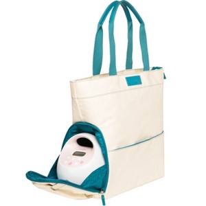 Sarah Wells Austin Breast Pump Tote – Coated Canvas Bag with Insulated Pocket, Water Bottle Holder & Laptop Sleeve - 1 of 4