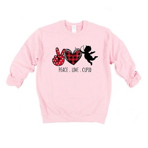 Simply Sage Market Women's Graphic Sweatshirt Peace Love Cupid - 1 of 4