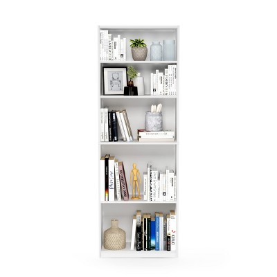 Furinno Simple Design Easy to Assemble 5-Shelf Bookcase Space Saver Organizer Open Bookshelf,White