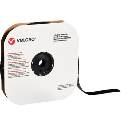 VELCRO Brand Velcro Tape Individual Strips Loop 1 1/2" x 75' Black 1/Case VEL159
