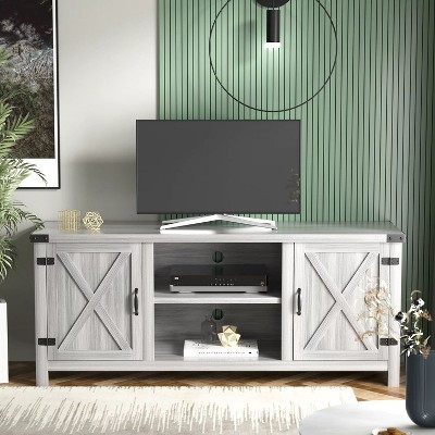 LACOO Rustic Barn Door TV Stand for TVs up to 65"