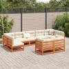 vidaXL Garden Sofa Set Natural Wood Solid Pine Wood 9-Piece Set Modular - Wax Brown Without Cushion - 3 of 4