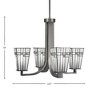 Toltec Lighting Apollo 4 - Light Chandelier in  Graphite with 5" Square New Deco Art Glass Shade - 2 of 2
