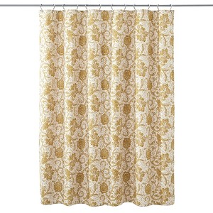 Dorset Gold Floral Shower Curtain 72x72 VHC Brands - 1 of 4