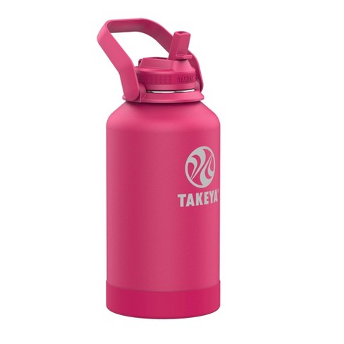 Takeya 64oz Actives Insulated Stainless Steel Water Bottle With Straw Lid  And Extra Large Carry Handle - Pink : Target
