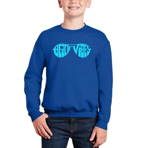LA Pop Art Beach Vibes - Boy's Word Art Crewneck Sweatshirt - 1 of 4