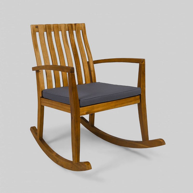 Colmena Acacia Patio Wood Rustic Rocking Chair - Christopher Knight Home, 1 of 8