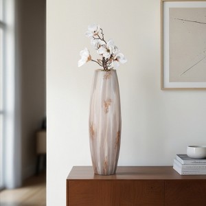 Modern Glam Glass Vase - Handcrafted Glass & Iron - Elegant Home & Office Decor - Perfect for Living Room, Bedroom, and Foyer - 1 of 4