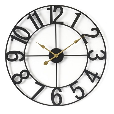 Sorbus Large Wall Clock for Living Room Decor - Numeral Wall Clock for Kitchen - 24 inch Wall Clock Decorative (Black)