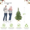 Green LED Artificial Christmas Tree with PE/PVC Mixed Branches, Fireproof PVC Material, Hinged Foldable Design with Sturdy Pole and Base - 3 of 4