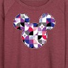 Women's - Disney - Mickey Head Solid Geo Lightweight French Terry Wide Neck Long Sleeve Graphic Shirt - 2 of 4