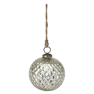 SEVOBAL Tree Ornaments Set of 4 Shatterproof Glass Hanging Balls with Glitter Finish – All-Season Decor for Holiday Displays, Silver, 5.1"*5.1"*5.1" - 1 of 4