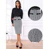 INSPIRE CHIC Women's Tweed High Waisted Button Decor Bodycon with Belt Office Midi Skirts - 2 of 4