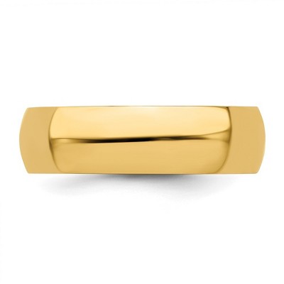 Black Bow Jewelry 2mm to 6mm 14K Yellow Gold Half Round Standard Fit Band