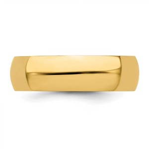 Black Bow Jewelry 2mm to 6mm 14K Yellow Gold Half Round Standard Fit Band - 1 of 4