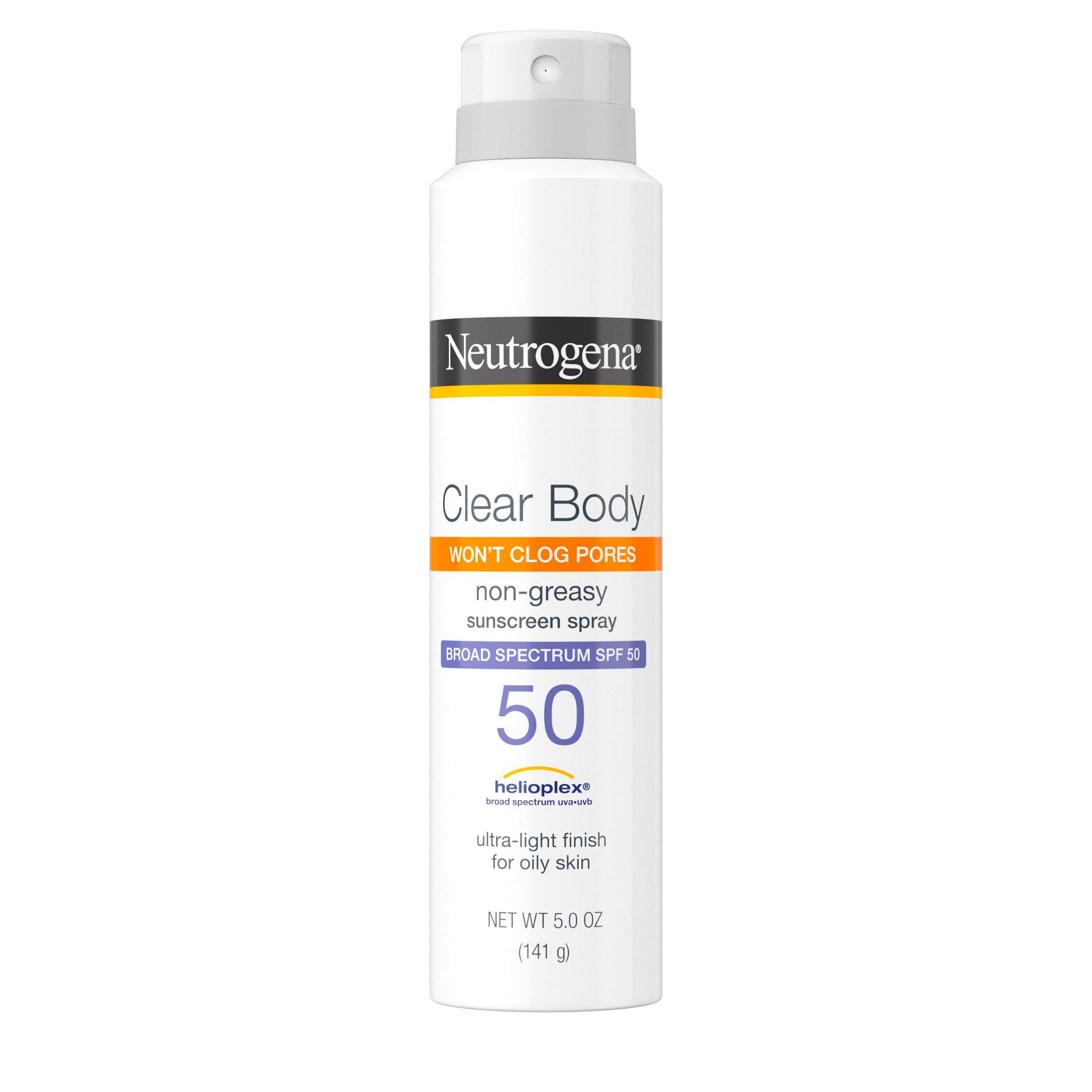 Neutrogena Clear Body Spray - SPF 50 - 5oz: Unscented, Noncomedogenic, Contains Vitamin E, Contains Niacinamide