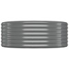 vidaXL Garden Raised Bed in Gray Powder-Coated Steel, 98"x39.4"x14.2", Weather-Resistant Oval Planter Pot for Outdoor Use - 4 of 4