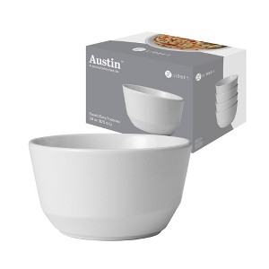 Libbey Austin 28 ounce Porcelain Soup Salad Bowl, Set of 4, White - 1 of 4