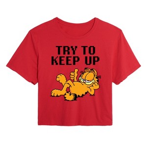 Women's - Garfield - Try To Keep Up Cropped Graphic T-Shirt - 1 of 4