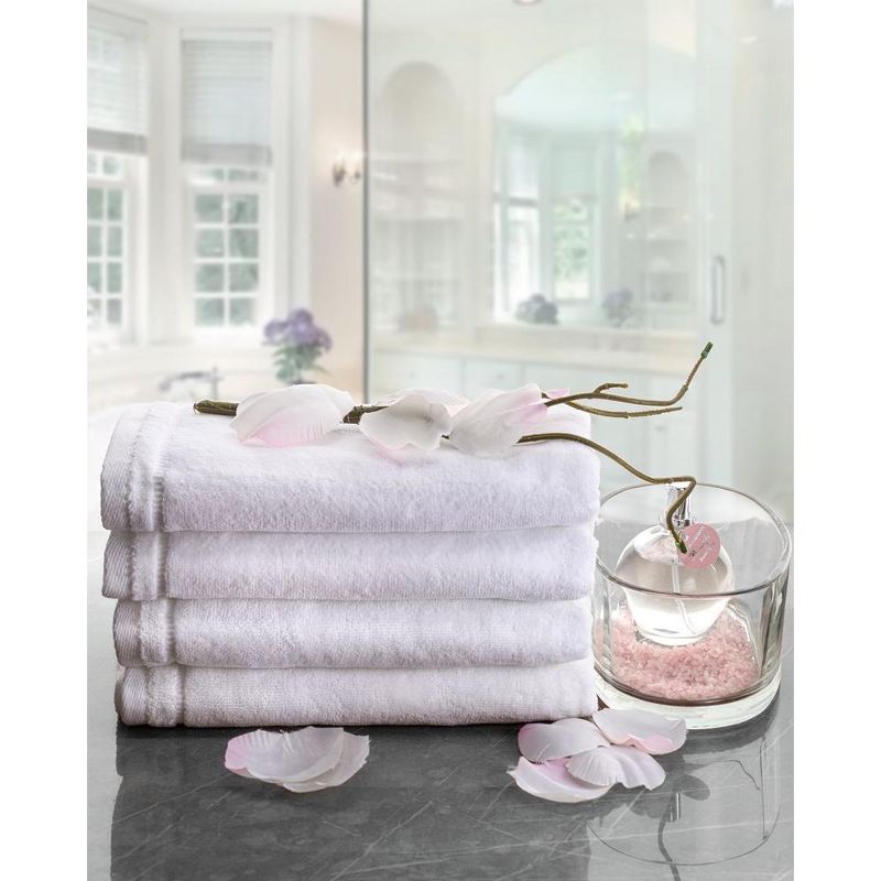 Creative Scents White Fingertip Monogrammed Towels Silver Embroidered, 2 of 7
