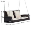 DSVIMOY 2-Person Hanging Porch Swing with Chains, Cushion, Pillow, Swing Bench for Garden, Backyard, Pond, Brown, 50"*22.4"*20.5" - 3 of 4