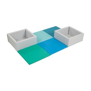 ECR4Kids SoftZone Play Patch Activity Mat and Toy Bins, 6-Piece - 1 of 4