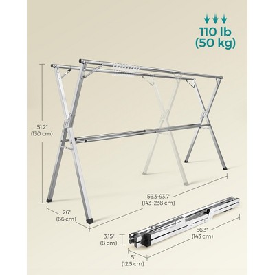 Extendable Stainless Steel Foldable Drying Rack, Dove Gray
