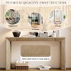 60" Modern Farmhouse Console Table with 2 Concealed Drawers Waterfall Design Entryway Table with Thickened Legs and Rustic Wood Grain Black - 4 of 4
