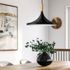 DORESshop 1-Light Industrial Farmhouse Hanging Black Pendant Ceiling Light with Metal Shade for Kitchen Island Dinning Room - 2 of 4
