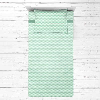 Bacati - Noah Triangles Mint Muslin 3 pc Toddler Bed Sheet Set