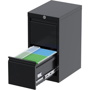 SUXXAN 2 Drawer Filing Cabinet with Lock, Metal Vertical File Cabinet with Letter,Legal,A4 Size for Home Office School,Required Assembly,Black - 1 of 4