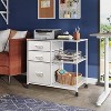 GALAXHERO  3 Drawer Mobile File Cabinet, Rolling Printer Stand with Open Storage Shelf for Home Office - 2 of 4