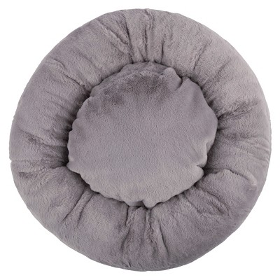 Small Gray Orthopedic Elevated Donut Dog Bed
