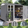 8x6Ft Outdoor Storage Shed, Large Metal Garden Tool Shed With Window, Sloping Roof And Lockable Door, For Backyard, Patio, Garage, Lawn Tool Storage - 4 of 4
