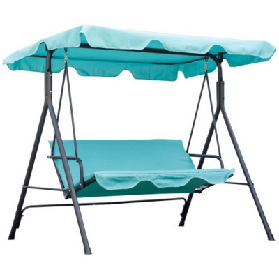 Syemin Patio Swings Outsunny Patio Porch Swing Chair for Garden with Adjustable Canopy, Steel Frame, Armrests, Green, 67.75"*43.25"*60.25"