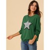 INSPIRE CHIC Women's Sequin Shiny Star Crew Neck Long Sleeve Sweatshirt - 4 of 4