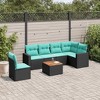 vidaXL 7 Piece Patio Sofa Set with Cushions Black Poly Rattan - 2 of 4