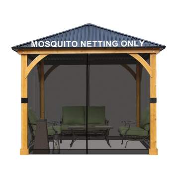Aoodor Universal 10 x 10 ft. Gazebo Replacement Mosquito Netting Screen 4-Panel Sidewalls(Only Netting)