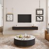 POVISON Fully Assembled Modern Floating TV Stand for TVs up to 65",Wall-Mounted Entertainment Center with 3 Flip-Down Cabinet Doors TV Console - 2 of 4