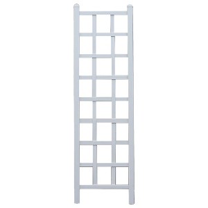 Dura-Trel Providence 22"x75" Indoor Outdoor Garden Trellis Plant Support for Vines & Climbing Plants, Flowers, & Vegetables with Ground Anchors, White - 1 of 4