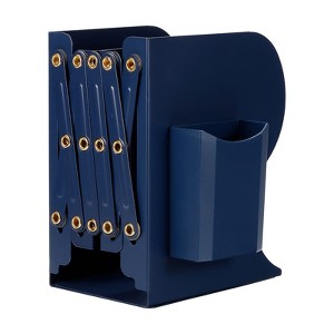Unique Bargains Adjustable Bookend with Pen Holder Expandable Magazine File Organizer Holder for Office 1 Pcs - 1 of 4