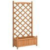 vidaXL Outdoor Wooden Brown Planter with Trellis - Solid Fir Wood, Ample Plant Space, Weather-Resistant, Ideal for Garden/Patio - 2 of 4
