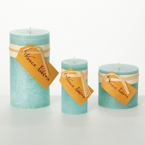 Sea Foam Timber Pillar Candles Kit - Set of 3 - 1 of 4