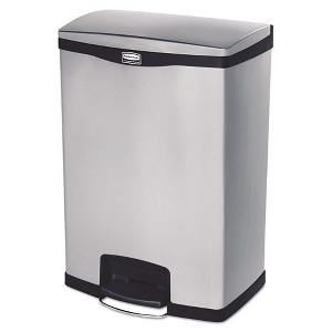 Rubbermaid Commercial Slim Jim Stainless Steel Step-On Container, Front Step Style, 24 gal, Stainless Steel, Black - 1 of 1